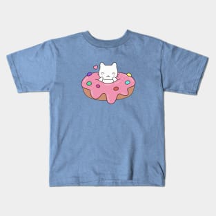 Cute Cat Donut T-Shirt Kids T-Shirt